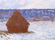 Claude Monet Grainstack in Overcast Weather,Snwo Effect oil on canvas